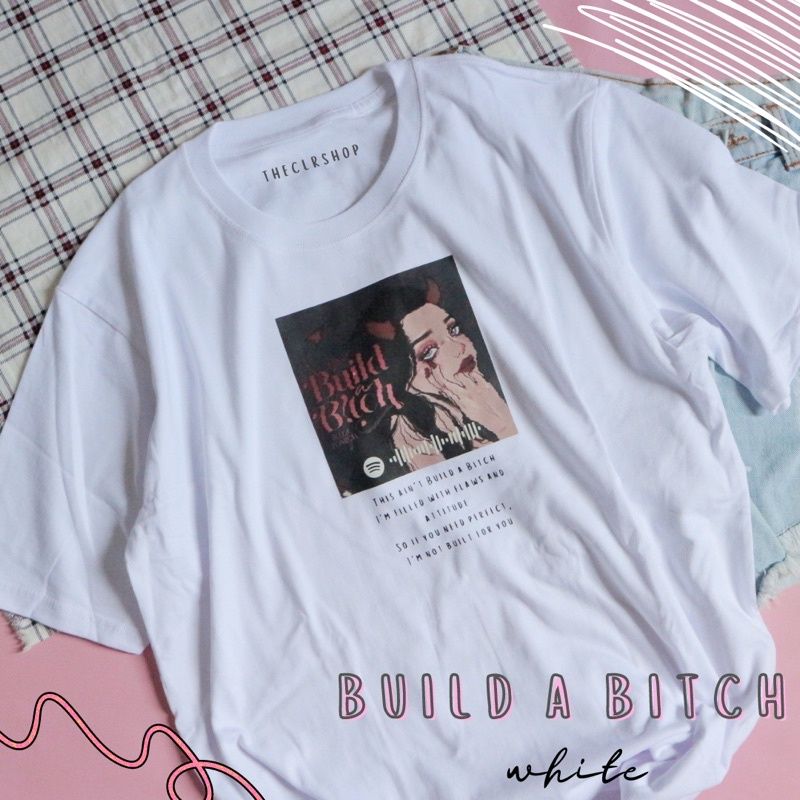 LYRICS OVERSIZE TEE [BARCODE BISA SCAN DI SPOTIFY] white-BUILD A B