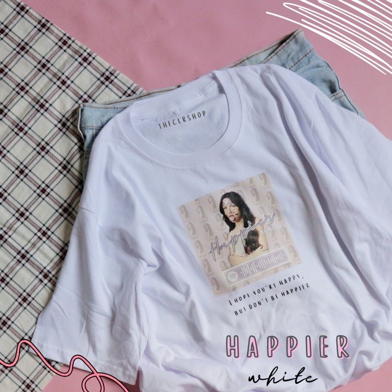 LYRICS OVERSIZE TEE [BARCODE BISA SCAN DI SPOTIFY] white-HAPPIER