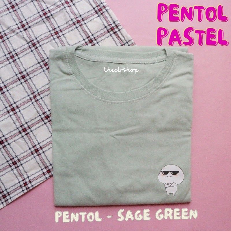 OVERSIZE TEE PENTOL PASTEL SERIES THUG LIFE - SAGE GRE