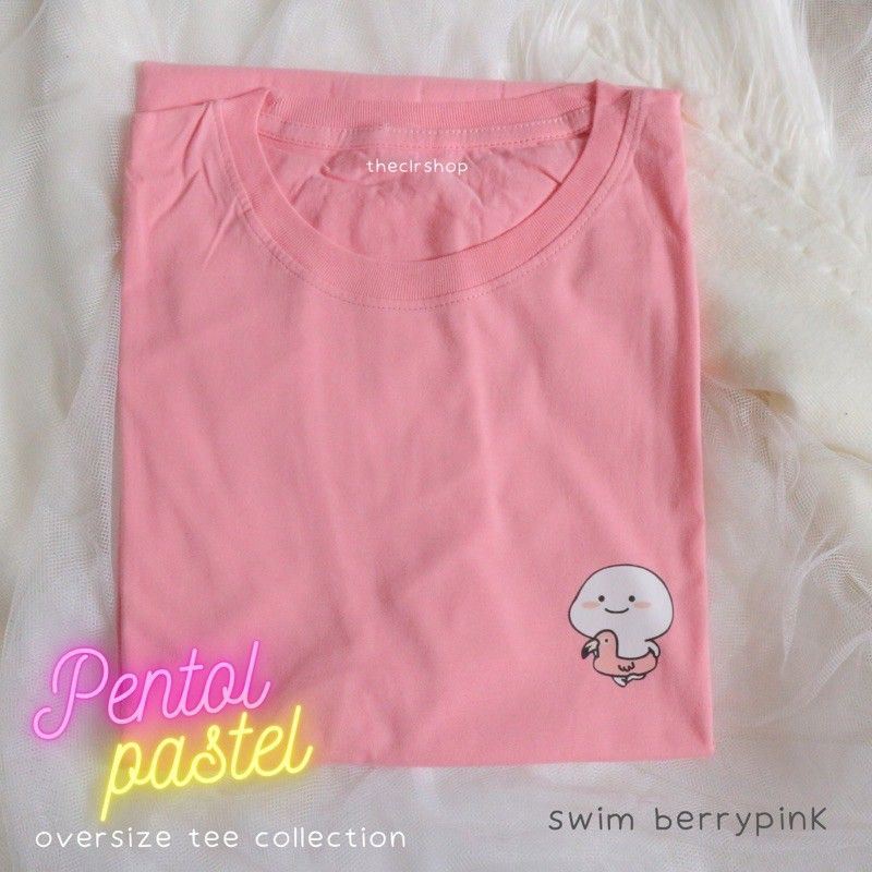 OVERSIZE TEE PENTOL PASTEL SERIES SWIM - BERRYPINK