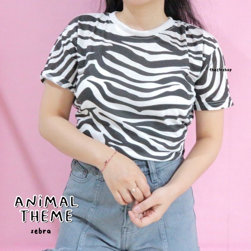 ANIMAL THEME TEE Zebra