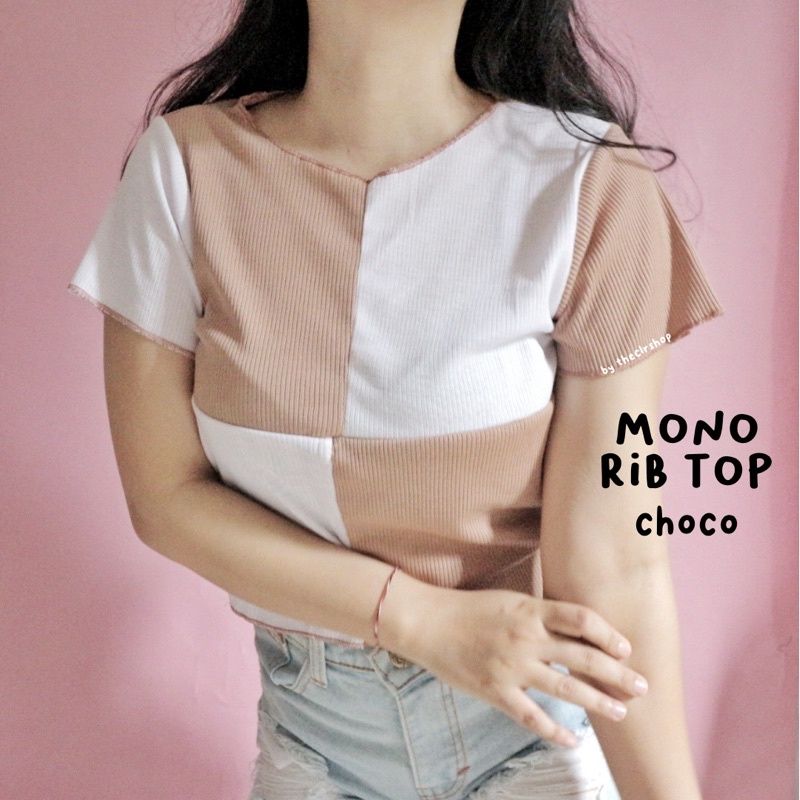 MONO RIB TOP / MONO TEE BY THECLRSHOP Choco