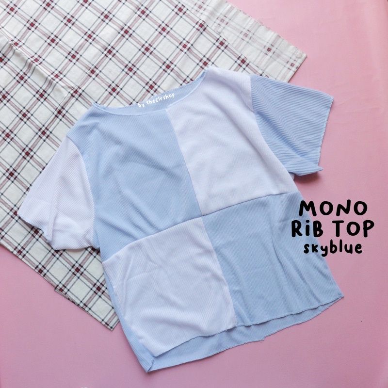 MONO RIB TOP / MONO TEE BY THECLRSHOP Skyblue