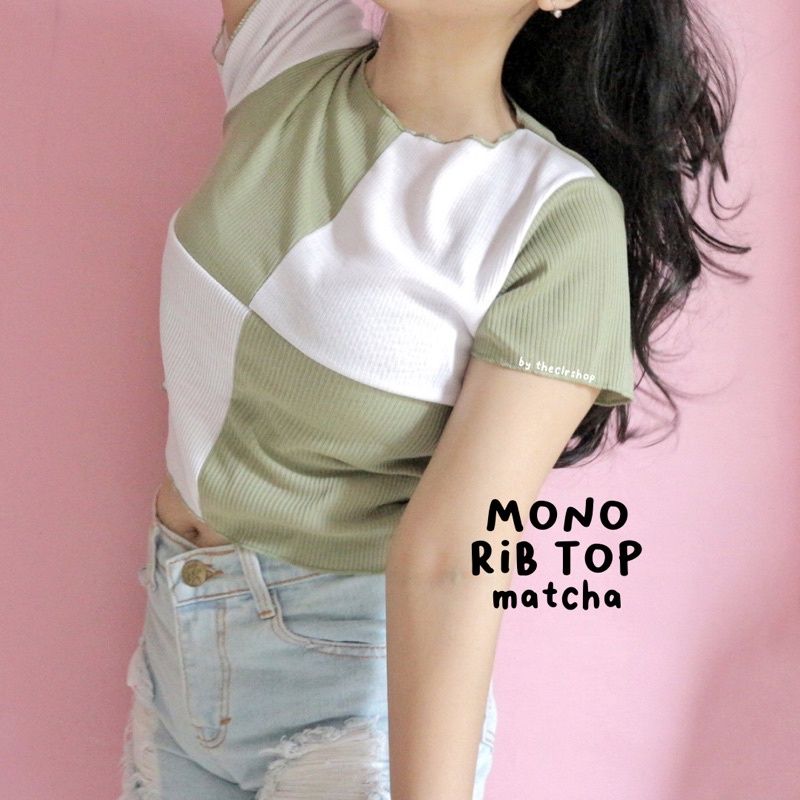 MONO RIB TOP / MONO TEE BY THECLRSHOP Matcha
