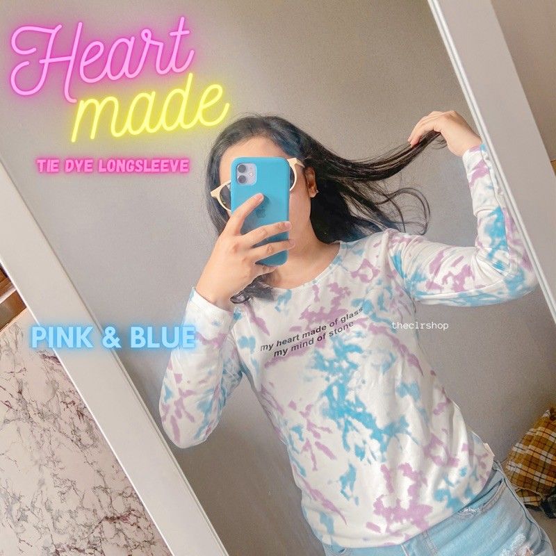 READYSTOCK LONGSLEEVE TIE DYE-HEART MADE