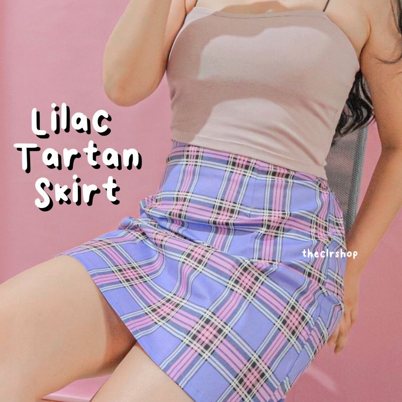 Tartan Skirt // Rok Tartan Lilac Kotak Kotak