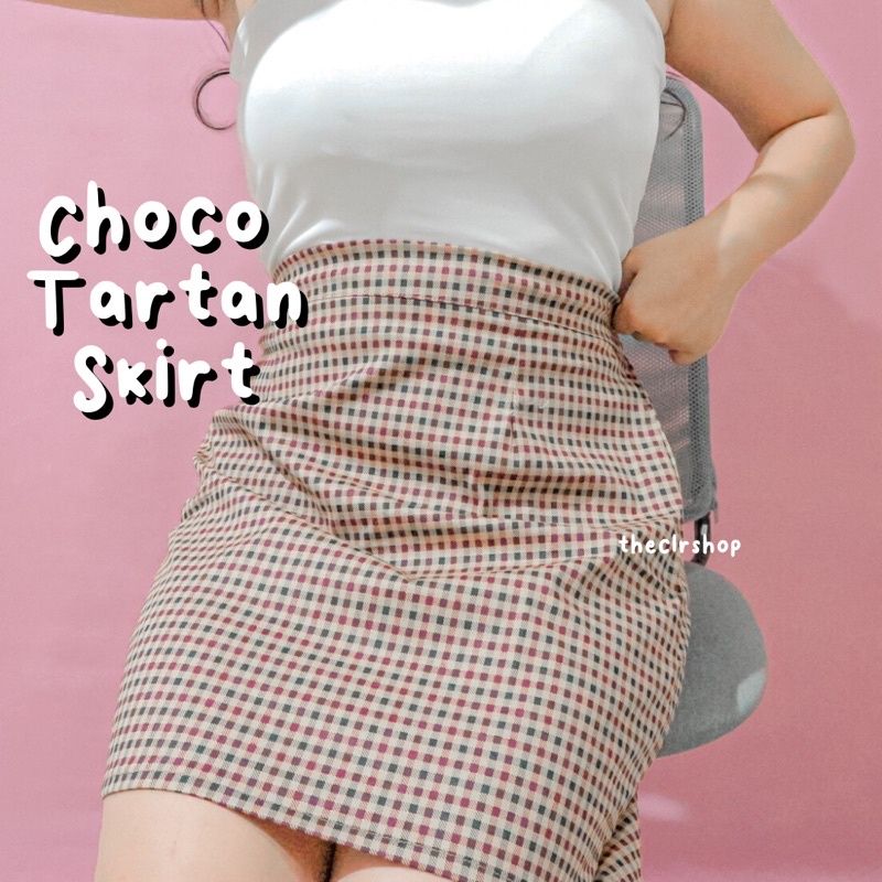 Tartan Skirt // Rok Tartan Lilac Kotak Kotak Choco