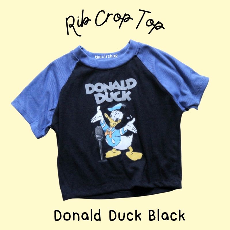 DON*LD DUCK RIB CROP TOP BY THECLRSHOP HITAM