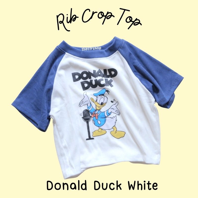 DON*LD DUCK RIB CROP TOP BY THECLRSHOP PUTIH