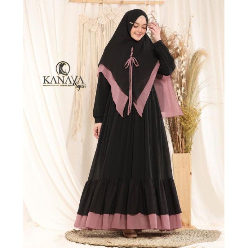 zihara set Syar'i by Kanaya Black All Size