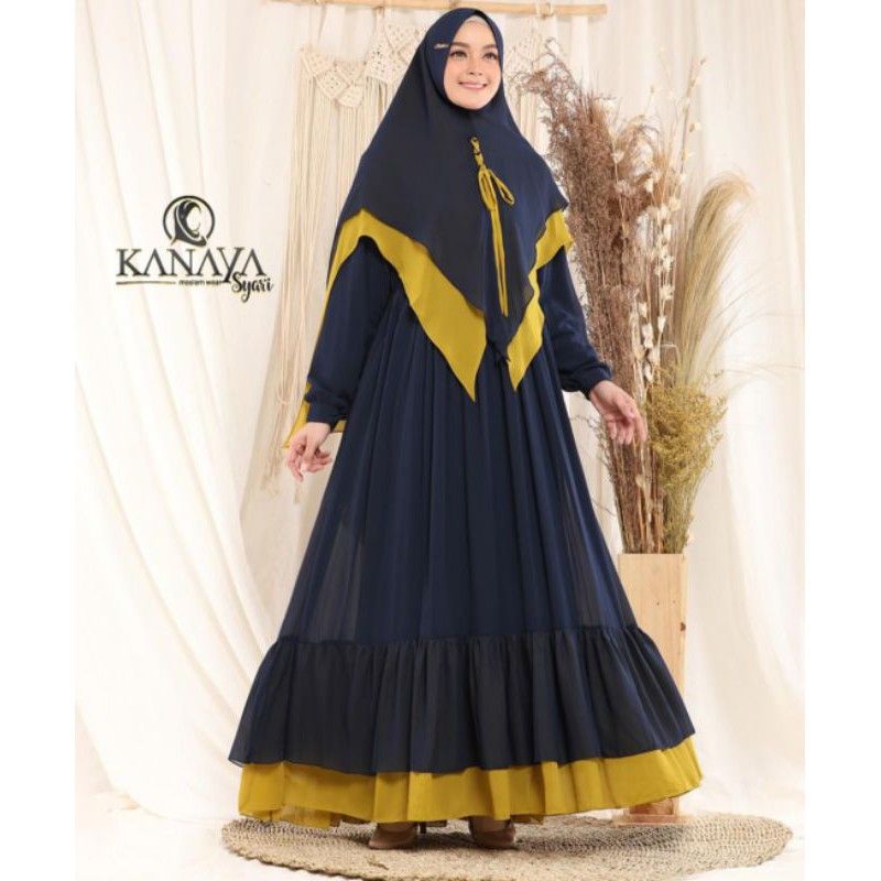 zihara set Syar'i by Kanaya navy All Size