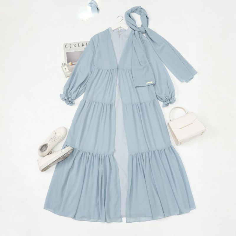 READY Yoona Abaya By Cover Me Baby blue L