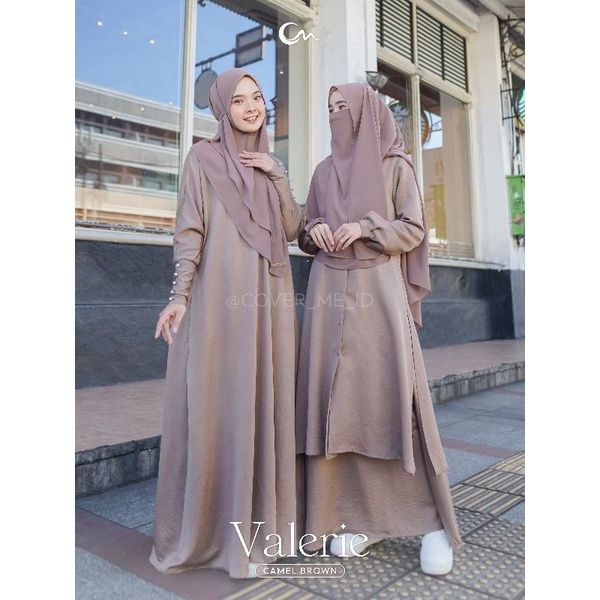 READY!!! Valerie Abaya by Cover Me Comel brwon Abaya L