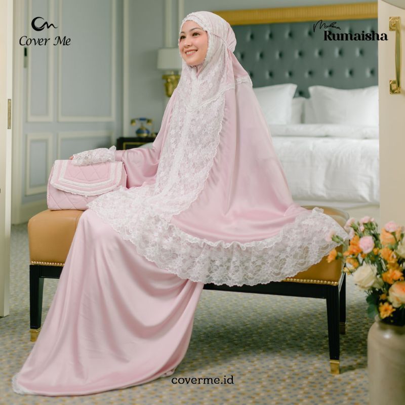 Mukena Rumaisha by Cover me Baby pink Mukena Dewasa