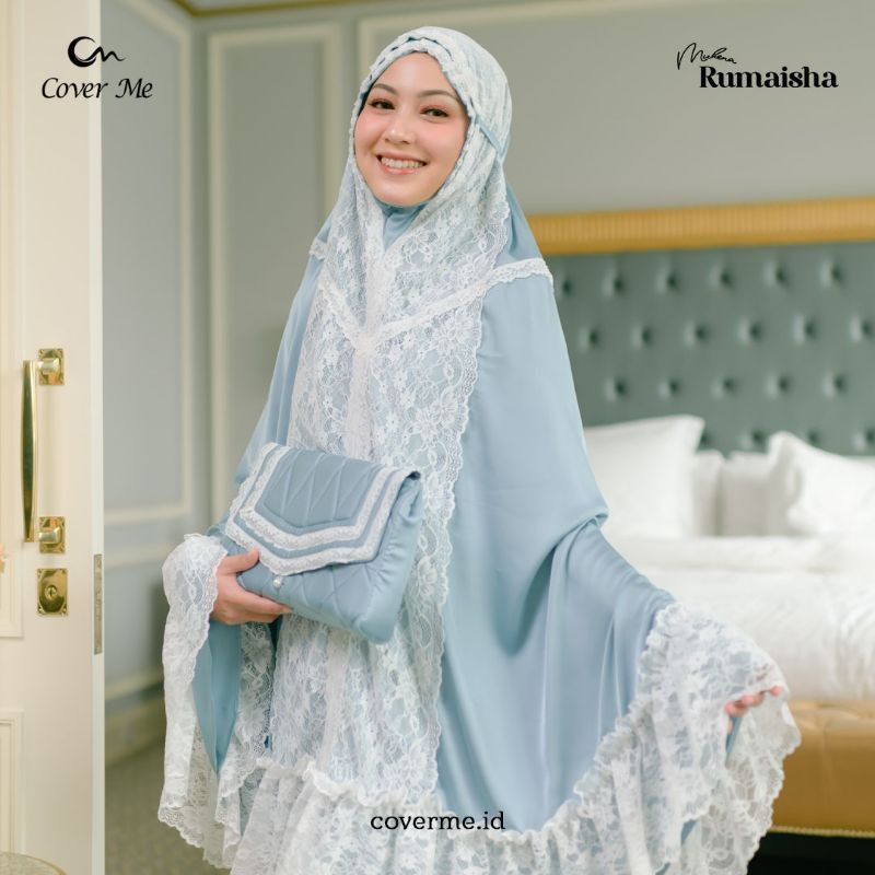 Mukena Rumaisha by Cover me Blue Mukena Dewasa