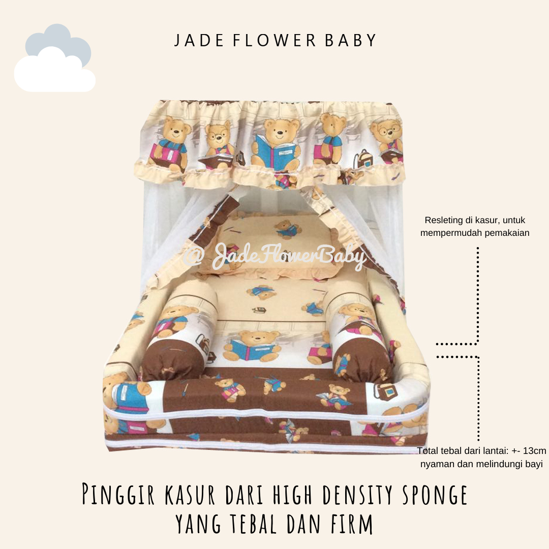 Kasur Kelambu Bayi Bear Band Brown