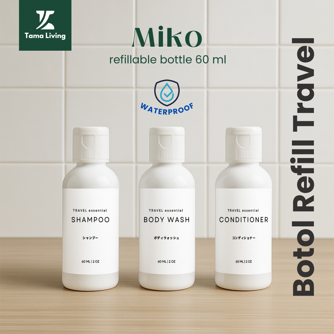 TAMA LIVING Miko Botol Refill Sabun Shampoo 60 ml Travelsize BOTOL PUTIH Botol Sabun Botol Travel Baby Bath