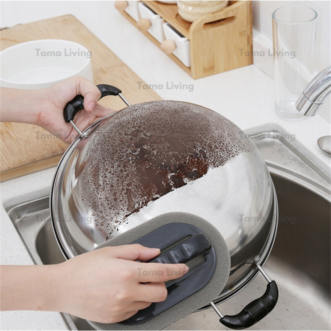 TAMA LIVING Homi Sikat Pembersih Kerak Panci Sikat Panci Pembersih Kerak Panci Gosong Magic Spons
