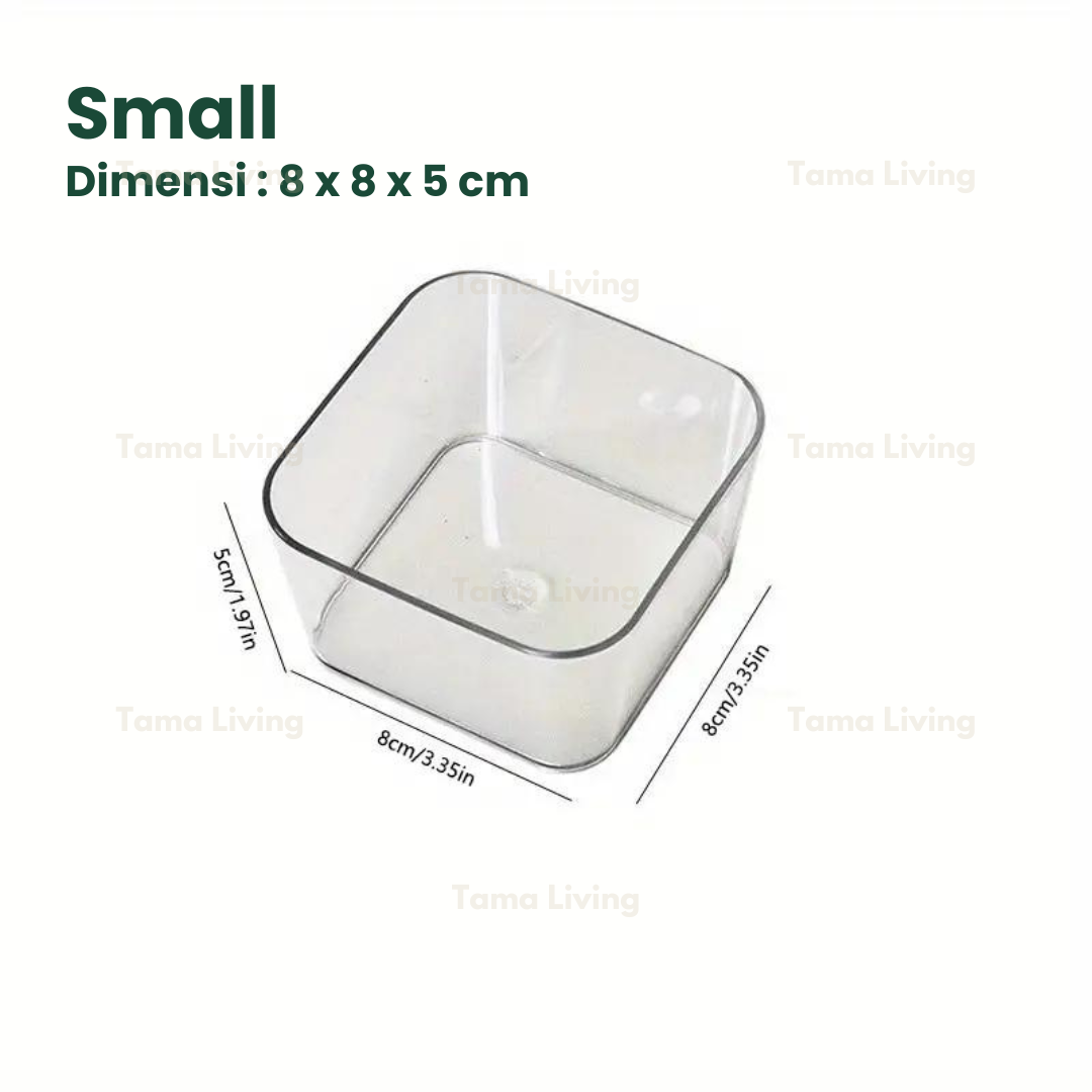 TAMA LIVING Lika Kotak Penyimpanan Serbaguna Akrilik Organizer Laci Meja Storage Box Kotak Serbaguna S