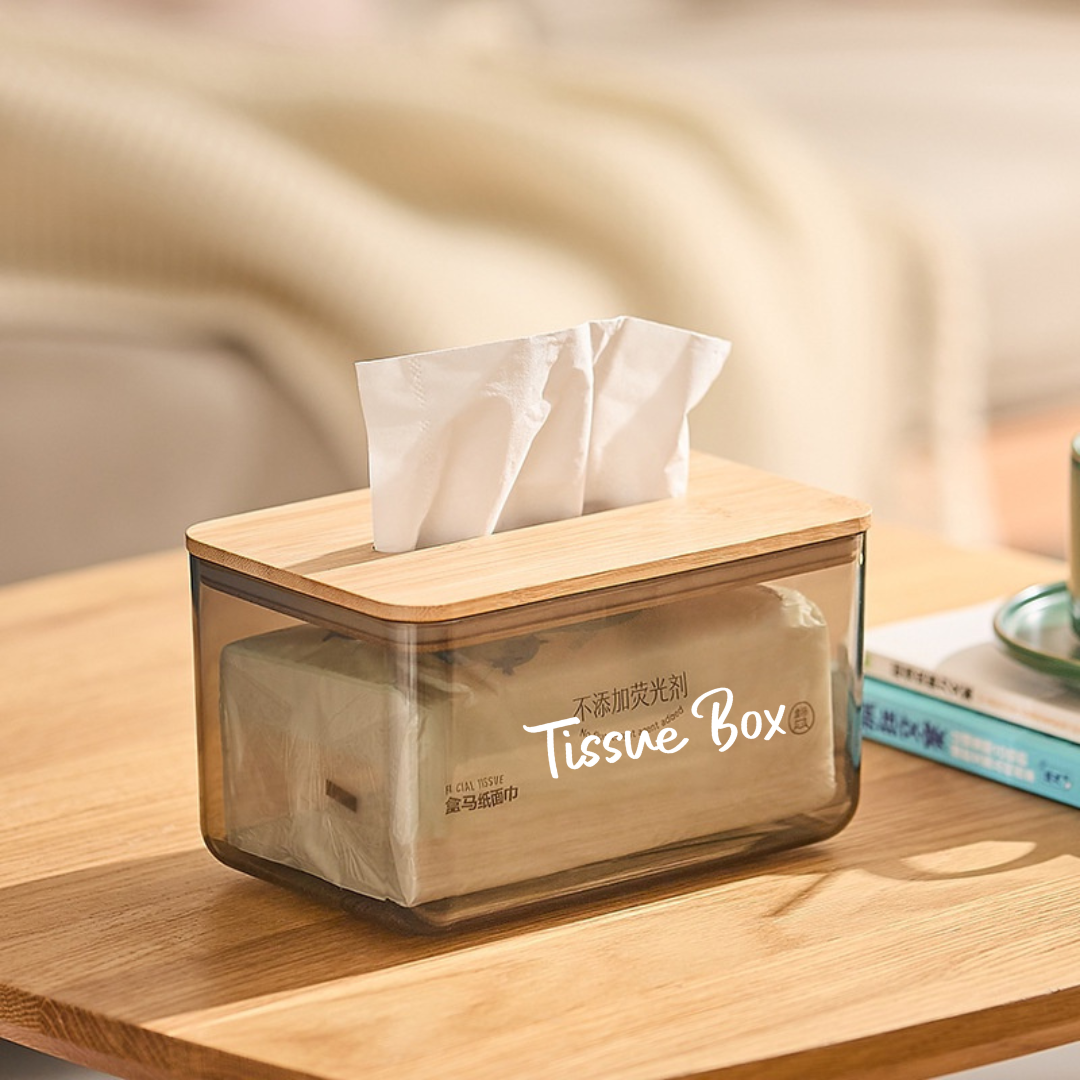 TAMA LIVING Haku Kotak Tissu Kayu Wooden Tissue Box Transparan Tempat Tisu