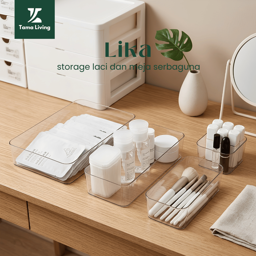 TAMA LIVING Lika Kotak Penyimpanan Serbaguna Akrilik Organizer Laci Meja Storage Box Kotak Serbaguna