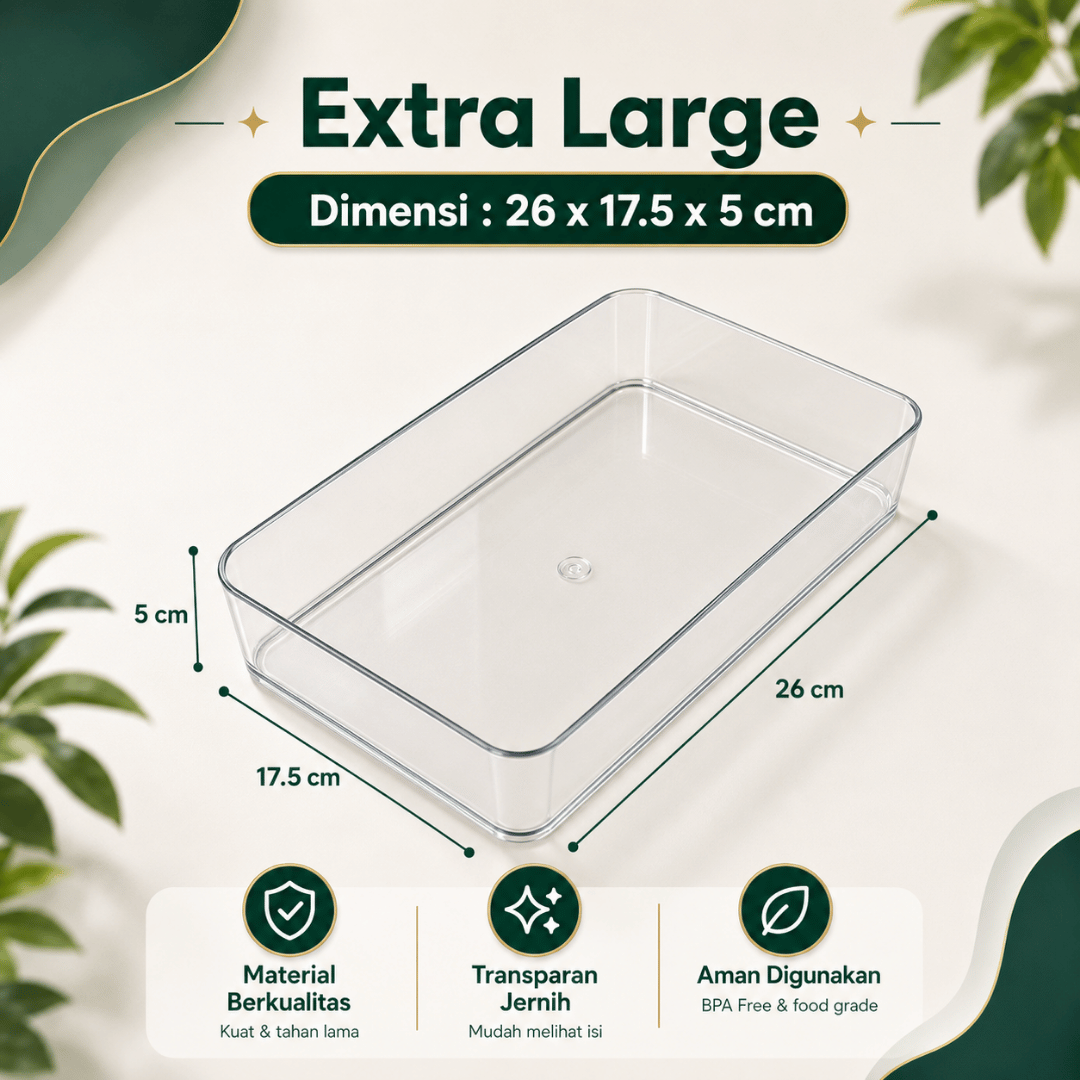 TAMA LIVING Lika Kotak Penyimpanan Serbaguna Akrilik Organizer Laci Meja Storage Box Kotak Serbaguna XL
