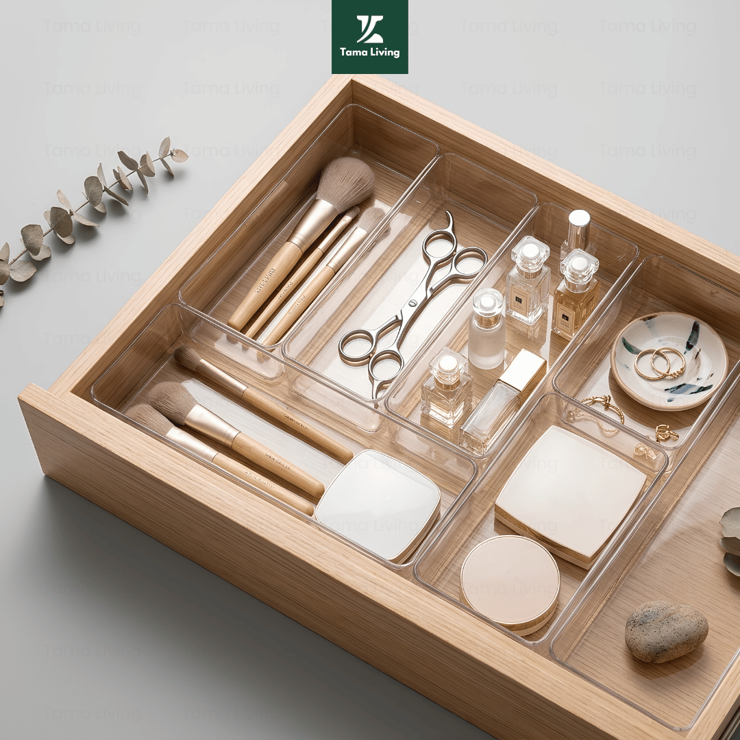 TAMA LIVING Lika Kotak Penyimpanan Serbaguna Akrilik Organizer Laci Meja Storage Box Kotak Serbaguna