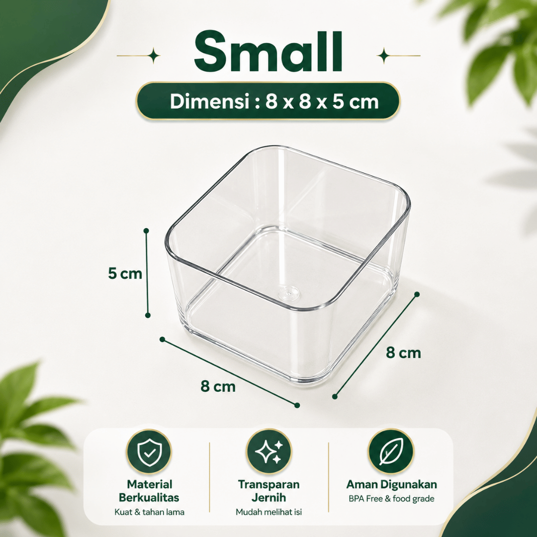 TAMA LIVING Lika Kotak Penyimpanan Serbaguna Akrilik Organizer Laci Meja Storage Box Kotak Serbaguna S