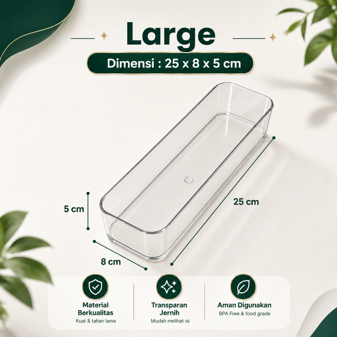 TAMA LIVING Lika Kotak Penyimpanan Serbaguna Akrilik Organizer Laci Meja Storage Box Kotak Serbaguna L