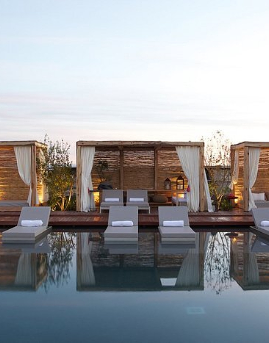Private poolside cabanas