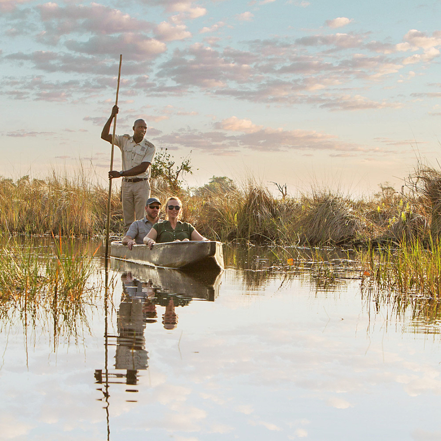 Botswana Okavango Delta Camp Okavango prauw