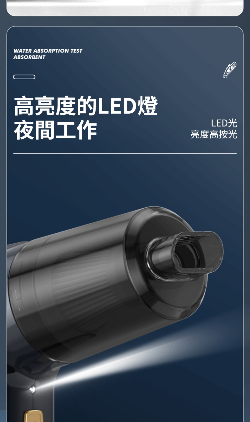 WATER ABSORPTION TESTABSORBENT高亮度的LED燈夜間工作LED光亮度高光