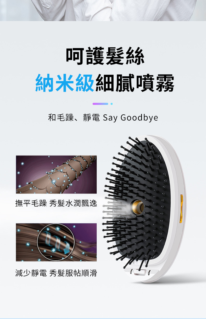 呵護髪絲納米級細膩噴霧和毛躁、靜電 Say Goodbye撫平毛躁 秀髮水潤飄逸減少靜電 秀髮服帖順滑