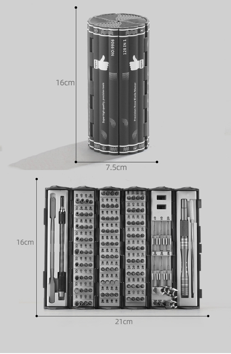 16cm16cmSuper high quality precision tools7.5cm9066Precision Rose Blade Manor128 IN 1 21cmU