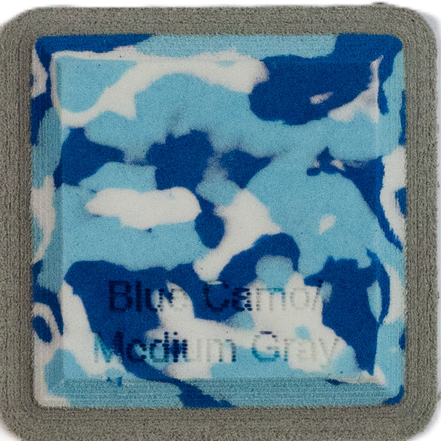 Blue Camo on Medium Gray