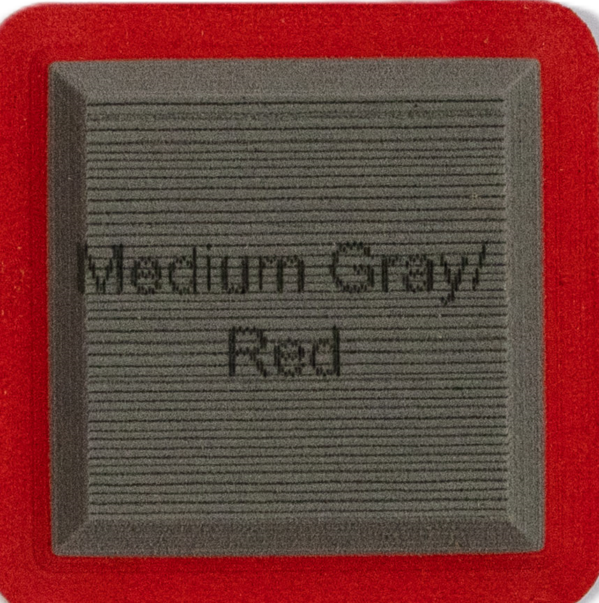 Medium Gray on Red