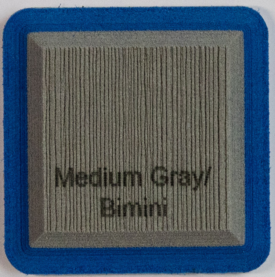 Medium Gray on Bimini Blue