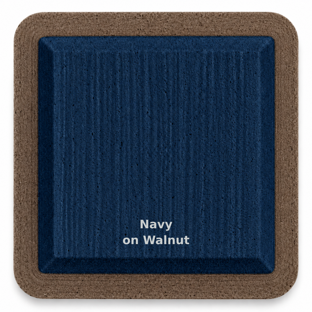 Navy on Walnut