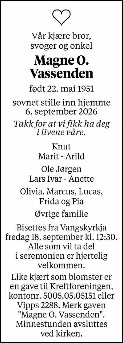 Annonse for Magne O