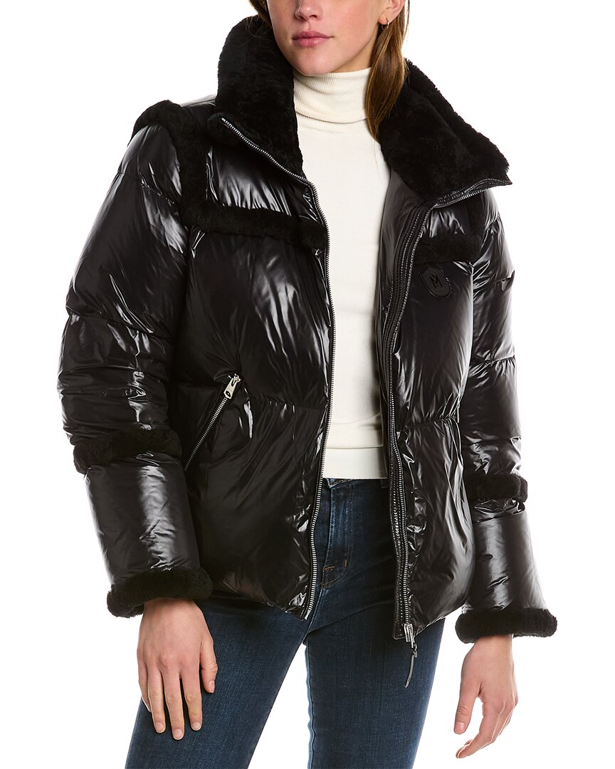 Mackage Miya Shearling-Trim Puffer Jacket