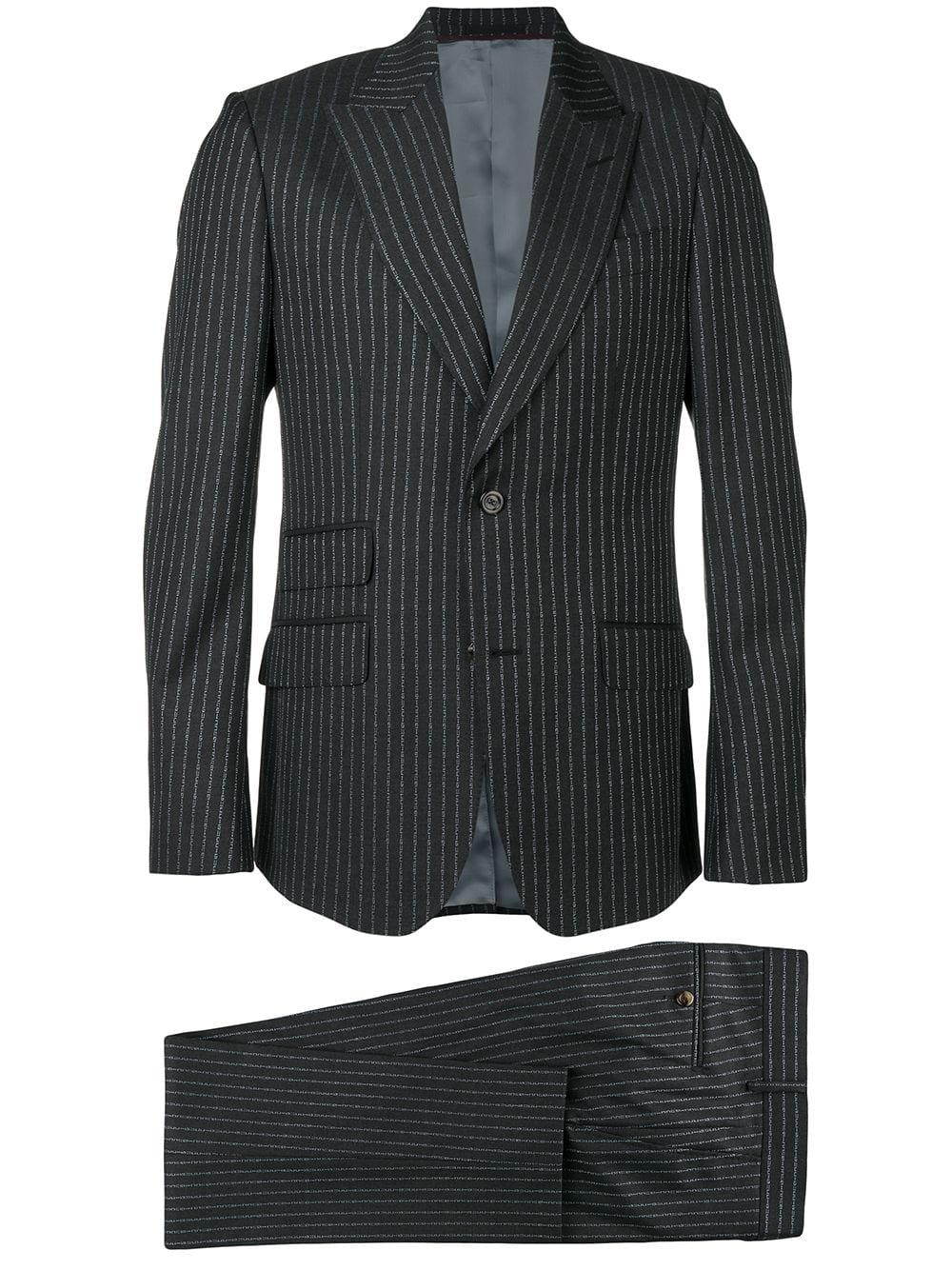 Gucci logo pinstripe formal suit - Grey