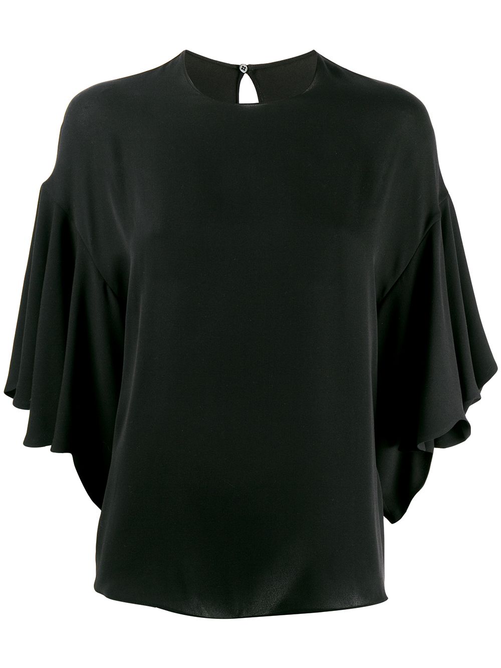 Valentino ruffled batwing blouse - Black