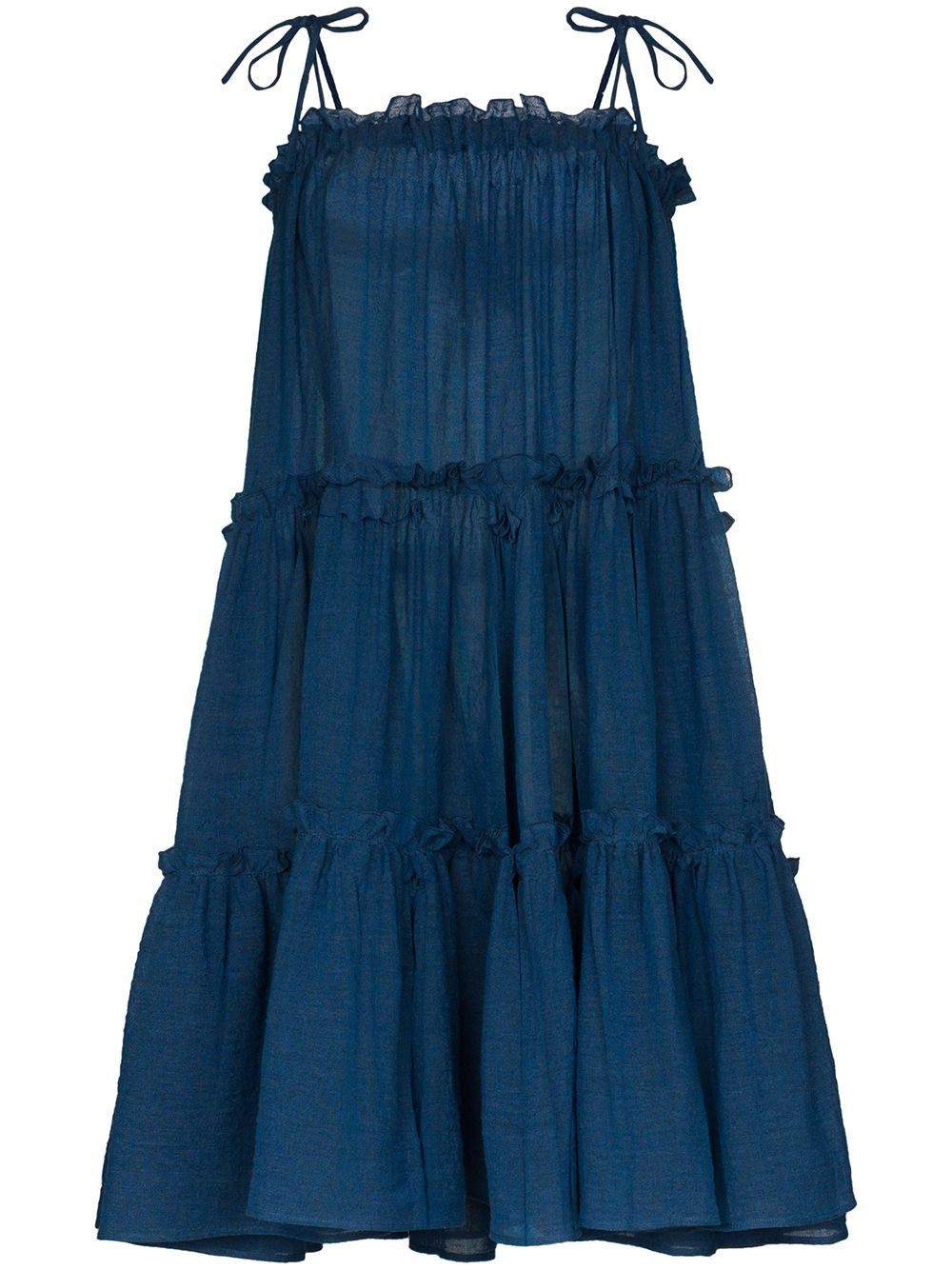 Lisa Marie Fernandez ruffled peasant dress - Blue