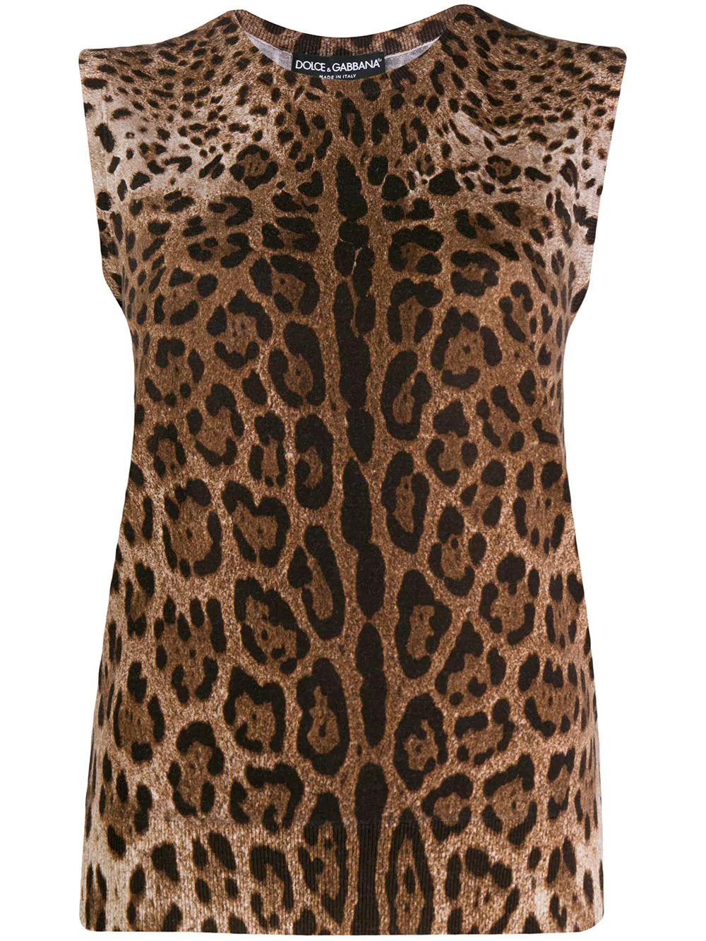 Dolce & Gabbana leopard print tank top - Brown