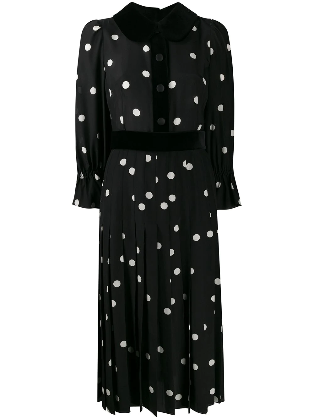 Dolce & Gabbana polka-dot print pleated dress - Black