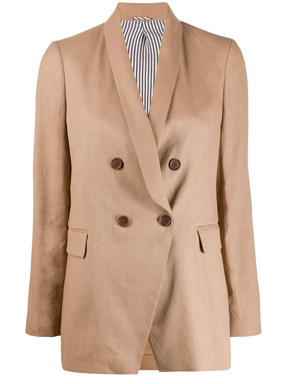 Brunello Cucinelli double-breasted tailored blazer - Neutrals