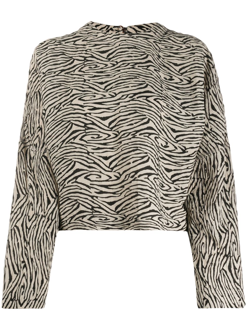 Nanushka zebra block print top - Black