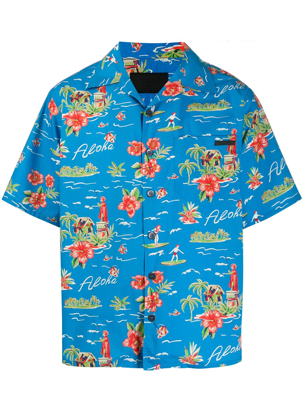 Prada Hawaiian short sleeve shirt - Blue