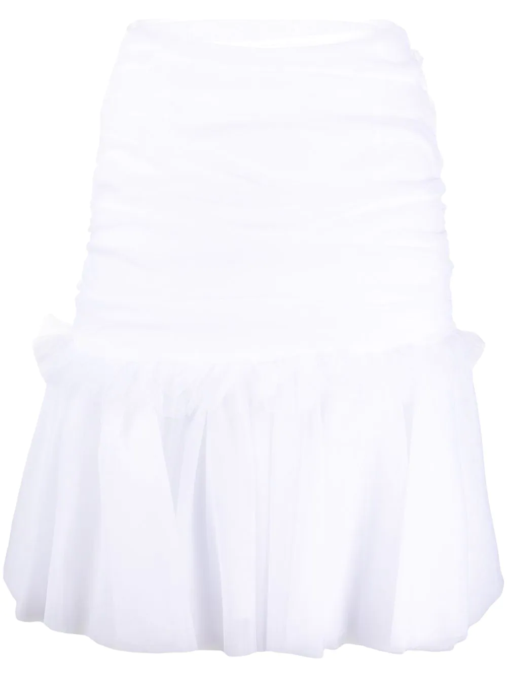 Brognano tulle ruffled-hem skirt - White