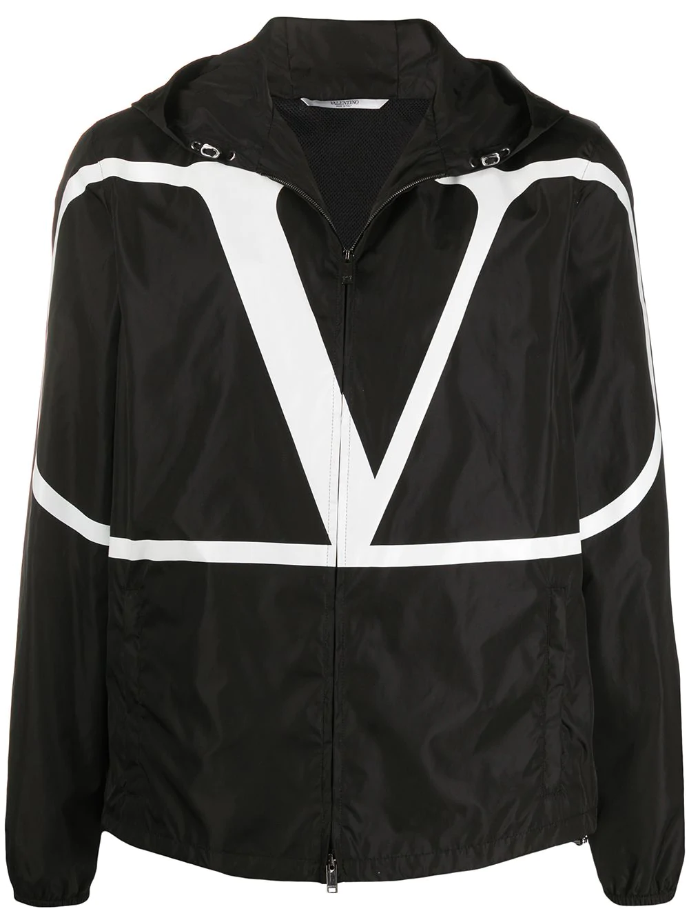 Valentino VLOGO print hooded jacket - Black